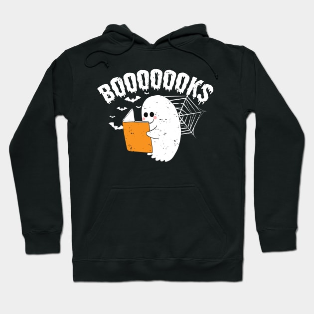 Ghost Book Reading Halloween Hoodie by PixelArt